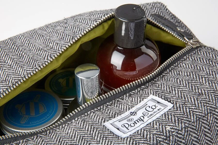 Pomp & Co Dopp Kit necessär tweed fiskben