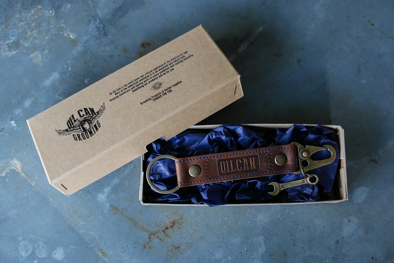 Oil Can x Duke & Sons Key Fob nyckelring mörkbrun