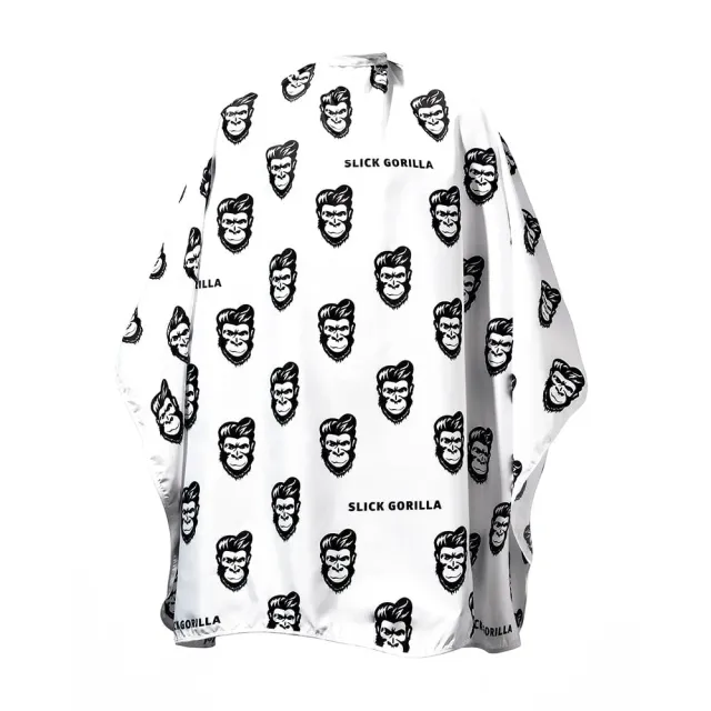 Slick Gorilla Barber Cape frisörkappa vit
