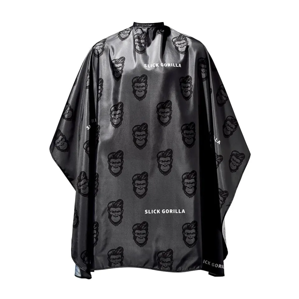 Slick Gorilla Barber Cape frisörkappa svart