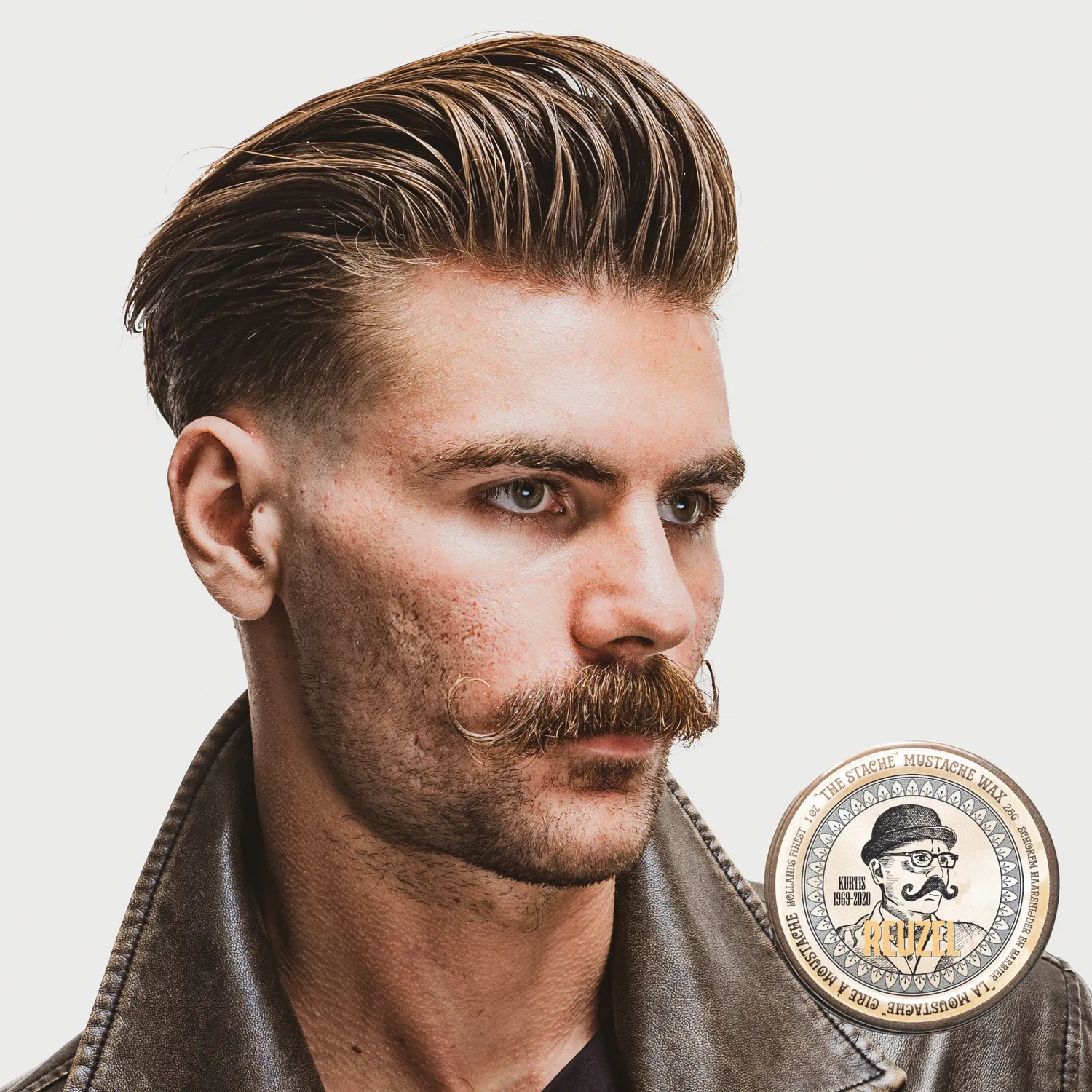 Reuzel The Stache mustaschvax stark naturglans