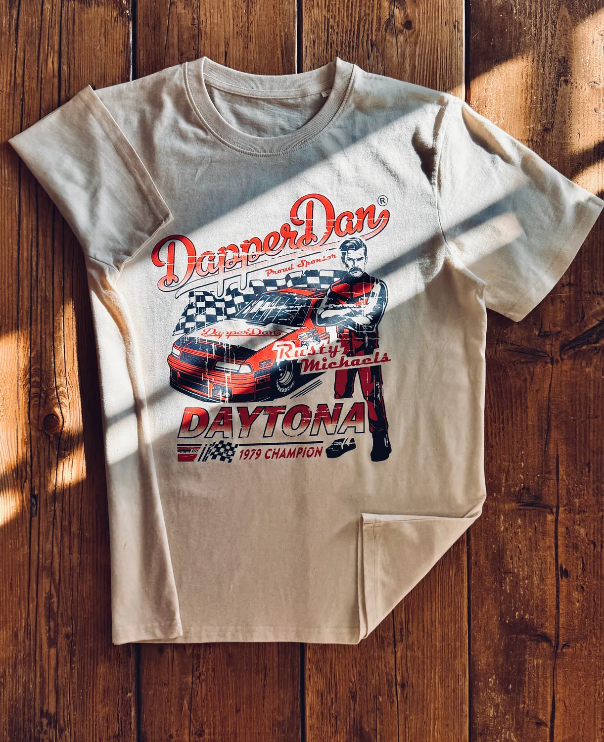 Dapper Dan Retro Daytona t-shirt ekologisk bomull Large