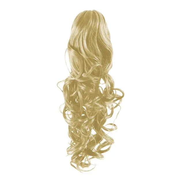 Cold Fusion #613 Platinablond lockig hästsvans 60 cm