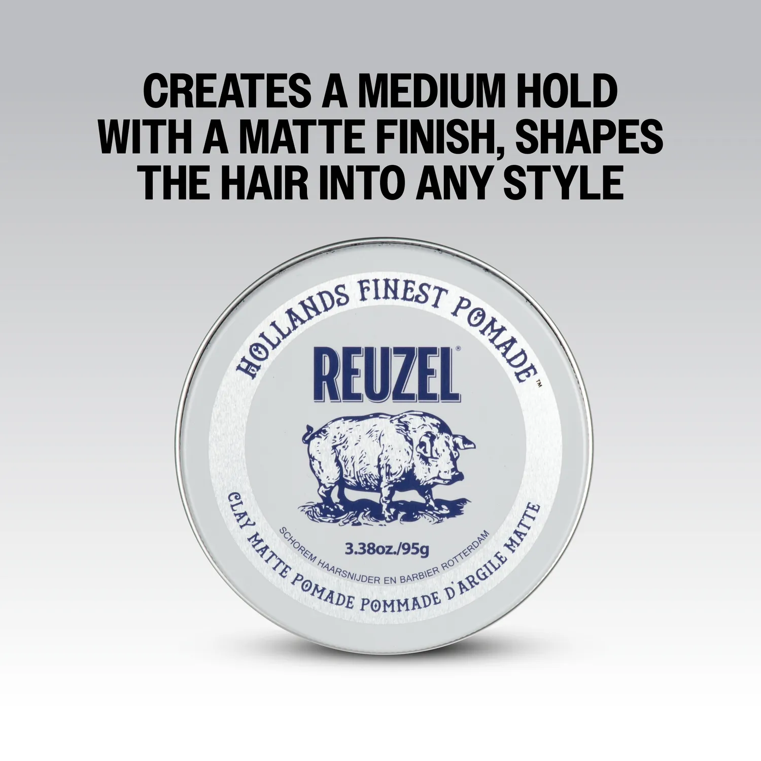 Reuzel Clay Matte pomada 95g matt stadga 3