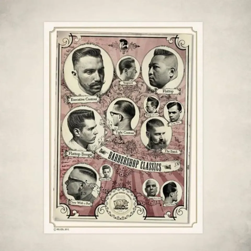 Reuzel Barbershop Classics poster 50x70 cm vintage