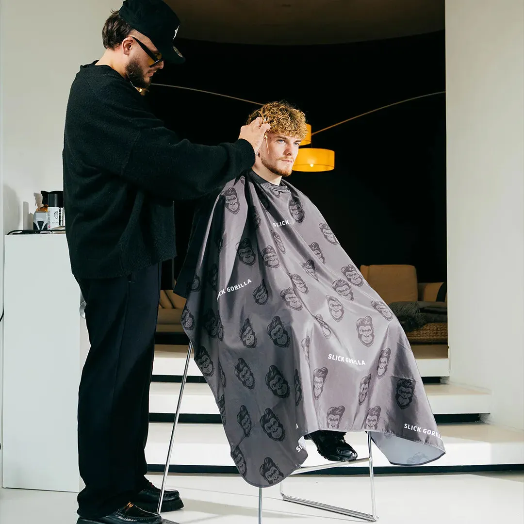 Slick Gorilla Barber Cape frisörkappa svart