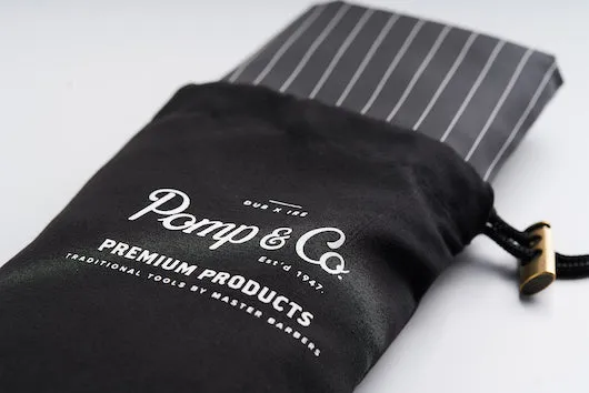 Pomp & Co Premium frisörcape med påse svart