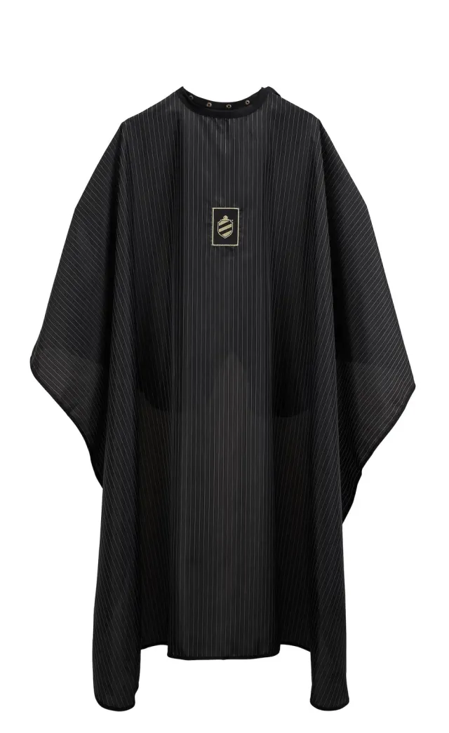 Pomp & Co frisörcape svart kritstreck