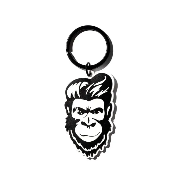 Slick Gorilla Gorilla Head Key Ring nyckelring