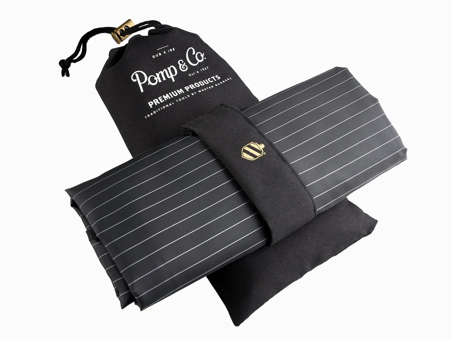 Pomp & Co Premium frisörcape med påse svart